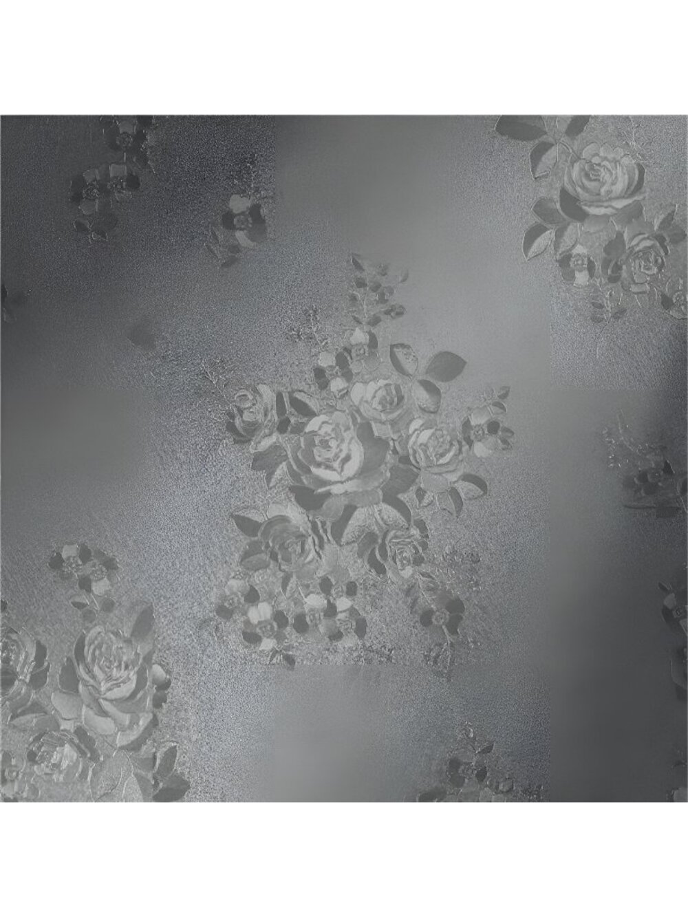 118"x17.7" Gray Peel and Stick Wallpaper Thicken Floral Embossed Contact Paper